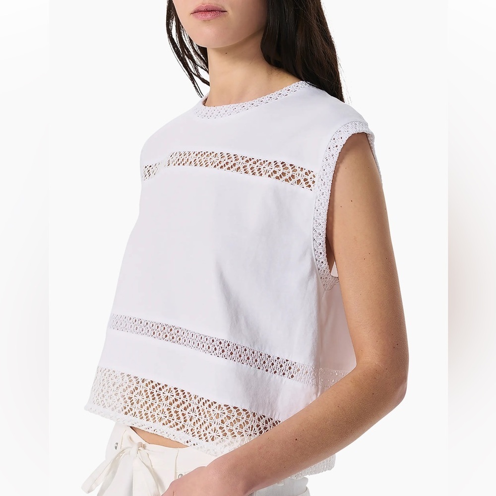 *NWT* Rag & Bone Rosie Lace-Trim Cotton Tank - Picture 2 of 7